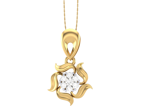 3D Printable Cad jewelry design of Lady diamond Pendant 3D 模型