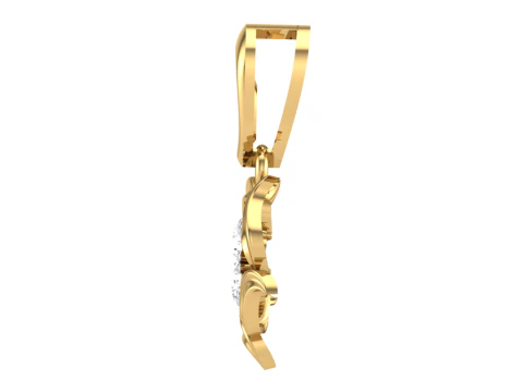 3D Printable Cad jewelry design of Lady diamond Pendant 3D Model