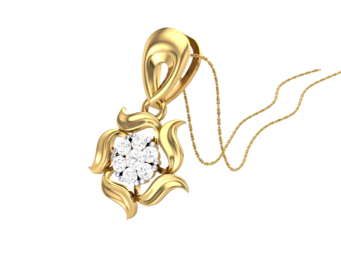 3D Printable Cad jewelry design of Lady diamond Pendant 3D Model