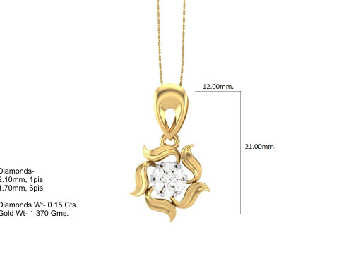 3D Printable Cad jewelry design of Lady diamond Pendant 3D Modell