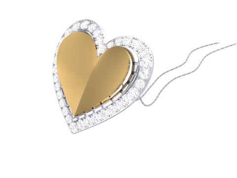3D Printable Cad jewelry design of Lady diamond Pendant 3D Модель