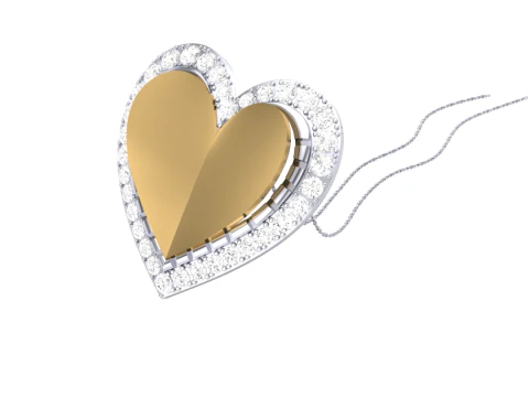 3D Printable Cad jewelry design of Lady diamond Pendant 3D Model