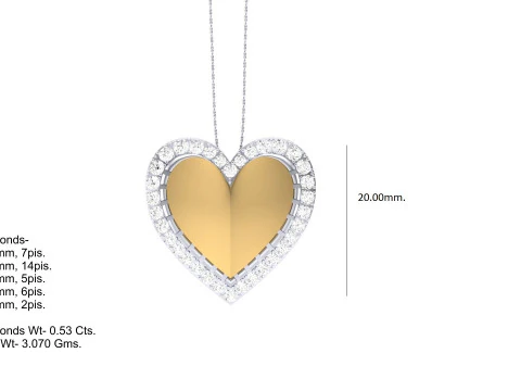 3D Printable Cad jewelry design of Lady diamond Pendant 3D Model
