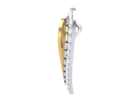 3D Printable Cad jewelry design of Lady diamond Pendant 3D Model