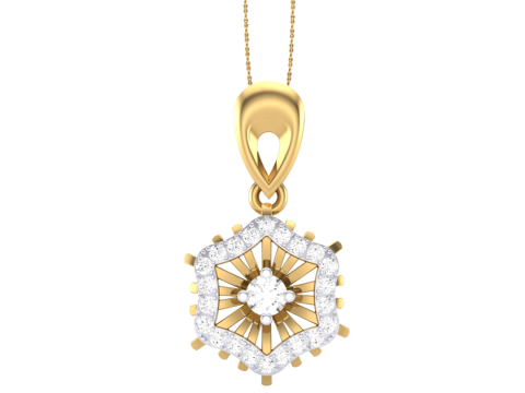 3D Printable Cad jewelry design of Lady diamond Pendant 3D Модель