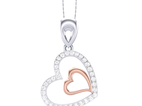 3D Printable Cad jewelry design of Lady diamond Pendant Modèle 3D