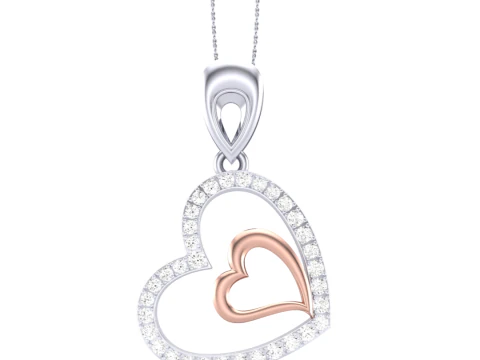 Design de joias Cad imprimível em 3D de pingente de diamante Lady Modelo 3D