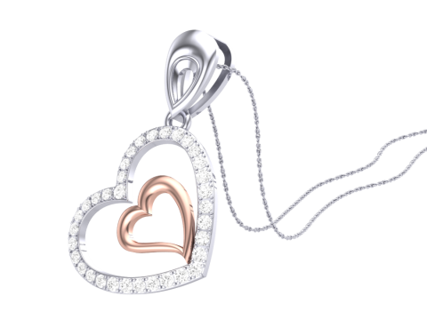 3D Printable Cad jewelry design of Lady diamond Pendant 3D Model