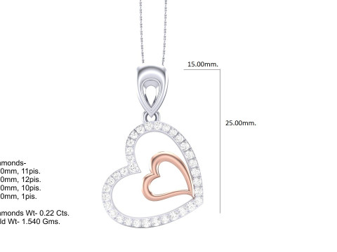 3D Printable Cad jewelry design of Lady diamond Pendant 3D Model
