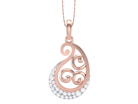 3D Printable Cad jewelry design of Lady diamond Pendant 3D Model