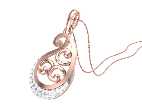 3D Printable Cad jewelry design of Lady diamond Pendant 3D मॉडल