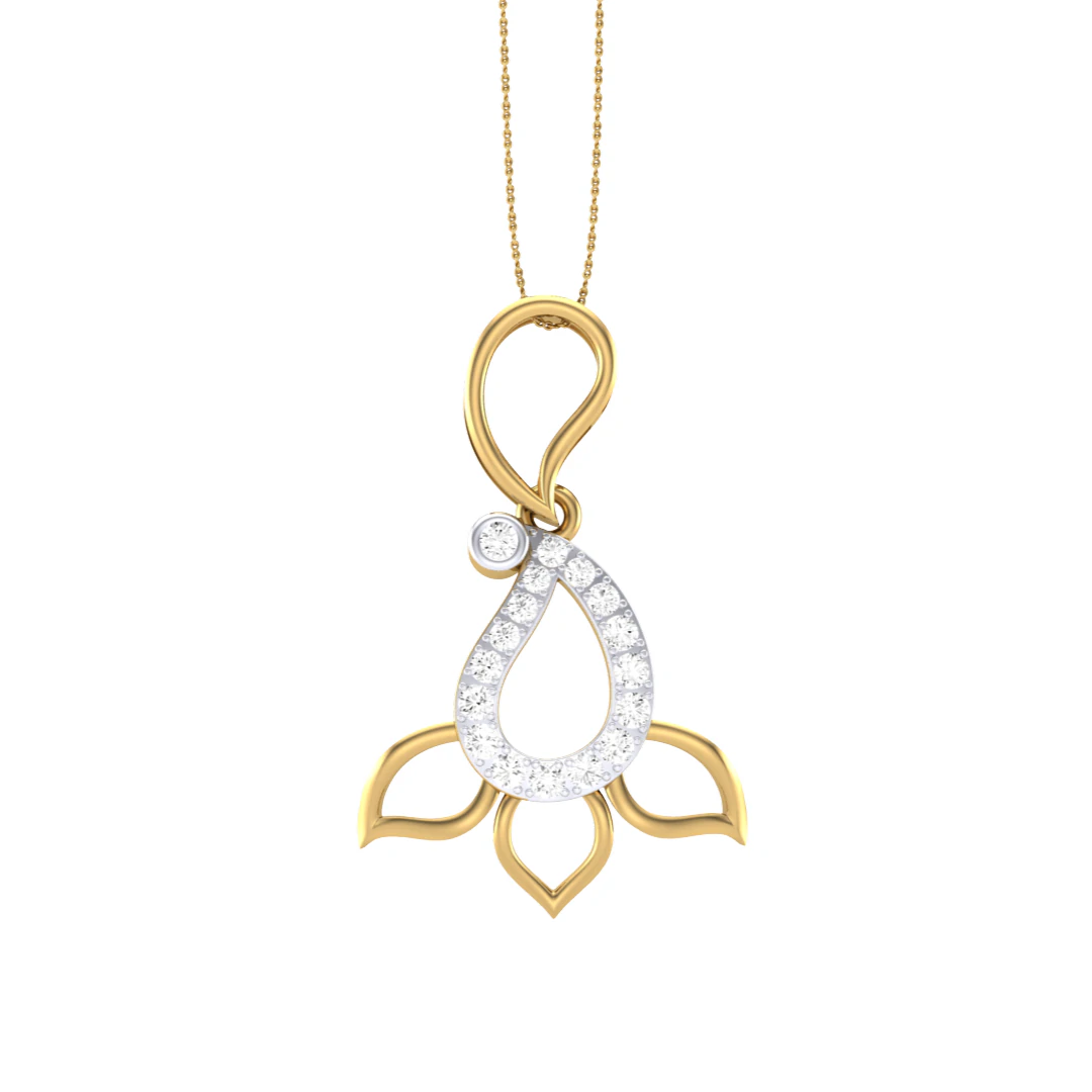 3D Printable Cad jewelry design of Lady diamond Pendant 3D Model .c4d .max .obj .3ds .fbx .stl .blend 
