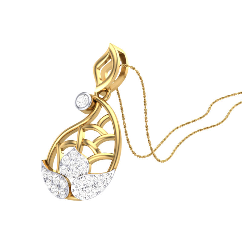 3D Printable Cad jewelry design of Lady diamond Pendant 3D Model .c4d .max .obj .3ds .fbx .stl .blend