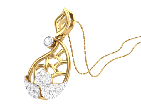 3D Printable Cad jewelry design of Lady diamond Pendant 3D Модель