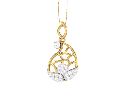 3D Printable Cad jewelry design of Lady diamond Pendant 3D Model