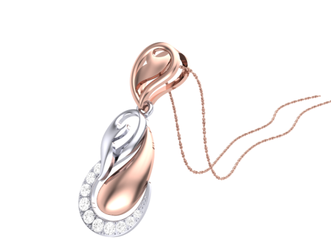 3D Printable Cad jewelry design of Lady diamond Pendant 3D मॉडल
