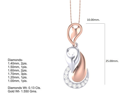 3D Printable Cad jewelry design of Lady diamond Pendant 3D मॉडल