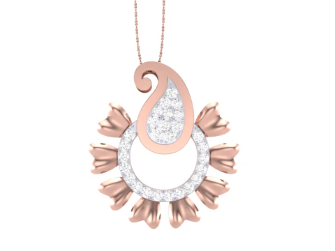 女士钻石吊坠的 3D 可打印 Cad 珠宝设计 3D 模型