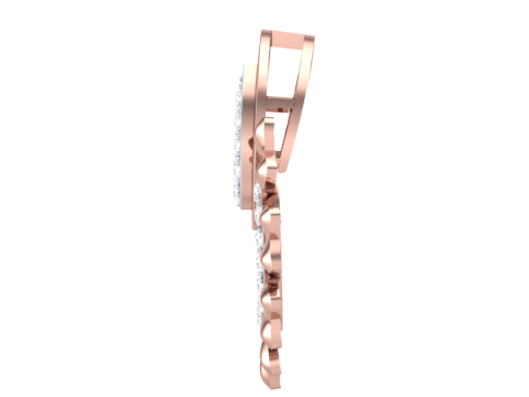 3D Printable Cad jewelry design of Lady diamond Pendant Model 3D