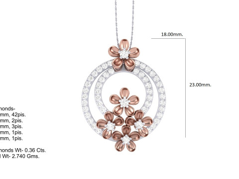 3D Printable Cad jewelry design of Lady diamond Pendant Modèle 3D