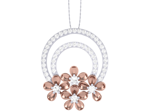 3D Printable Cad jewelry design of Lady diamond Pendant Modelo 3D