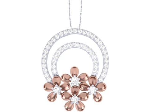 3D-печать CAD-дизайна ювелирного кулона Lady с бриллиантами 3D Модель