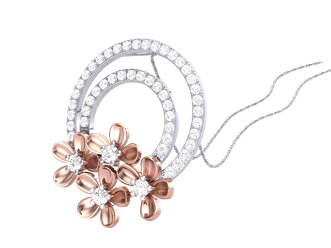 3D Printable Cad jewelry design of Lady diamond Pendant 3D Model