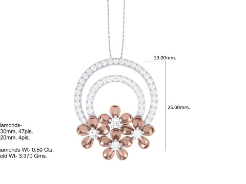 3D Printable Cad jewelry design of Lady diamond Pendant 3D Model