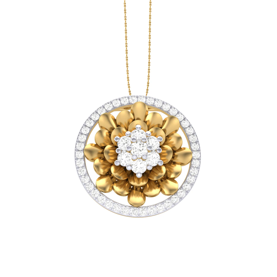 3D Printable Cad jewelry design of Lady diamond Pendant 3D Model .c4d .max .obj .3ds .fbx .stl .blend 