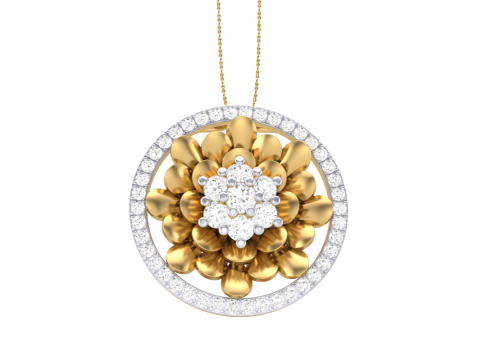 3D Printable Cad jewelry design of Lady diamond Pendant Model 3D