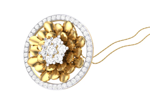 3D Printable Cad jewelry design of Lady diamond Pendant 3D Model