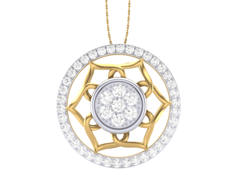 3D Printable Cad jewelry design of Lady diamond Pendant Model 3D