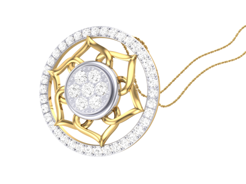3D Printable Cad jewelry design of Lady diamond Pendant Modèle 3D