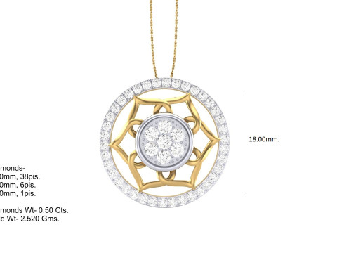 3D Printable Cad jewelry design of Lady diamond Pendant Modèle 3D