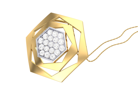 3D Printable Cad jewelry design of Lady diamond Pendant Model 3D