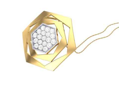 Desain perhiasan Cad 3D yang dapat dicetak dari Liontin Berlian Wanita Model 3D