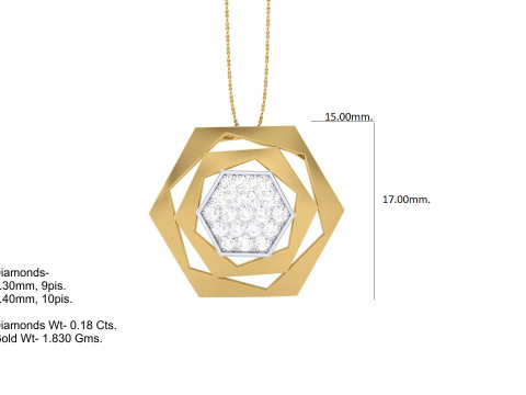 3D Printable Cad jewelry design of Lady diamond Pendant 3D Модель