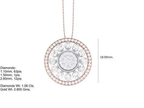 3D Printable Cad jewelry design of Lady diamond Pendant Model 3D
