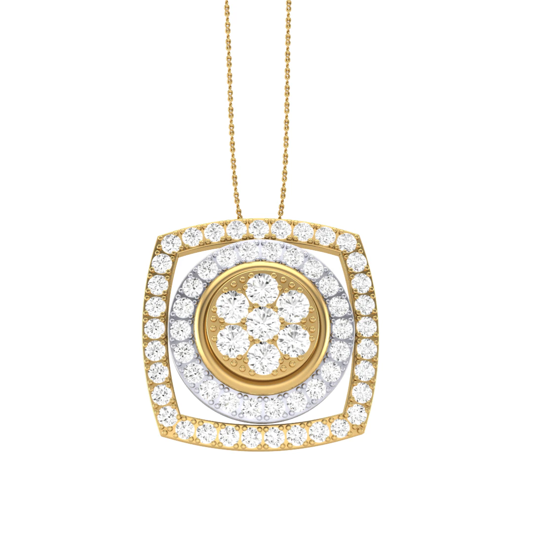 3D Printable Cad jewelry design of Lady diamond Pendant 3D Model .c4d .max .obj .3ds .fbx .stl .blend