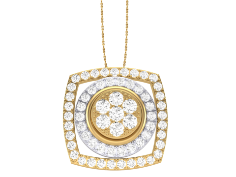3D Printable Cad jewelry design of Lady diamond Pendant Model 3D