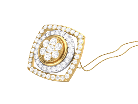 3D Printable Cad jewelry design of Lady diamond Pendant Modelo 3D