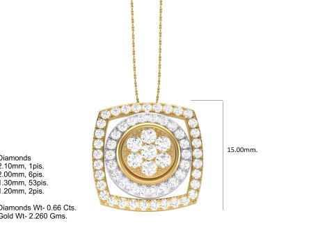 3D Printable Cad jewelry design of Lady diamond Pendant Modelo 3D