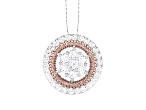 3D Printable Cad jewelry design of Lady diamond Pendant Model 3D