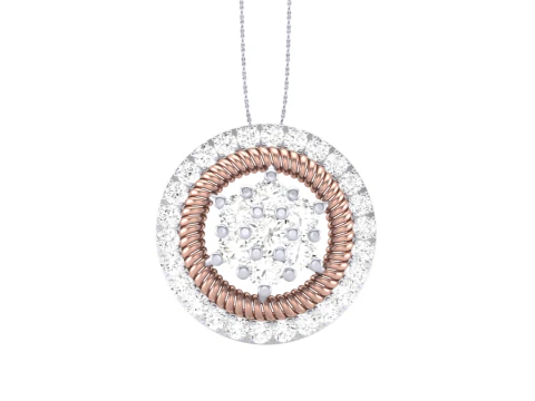 レディ ダイヤモンド ペンダントの 3D 印刷可能な Cad ジュエリー デザイン 3Dモデル