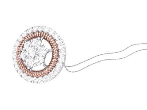 3D Printable Cad jewelry design of Lady diamond Pendant Model 3D