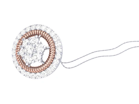 3D Printable Cad jewelry design of Lady diamond Pendant 3D Model