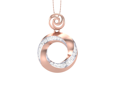 3D Printable Cad jewelry design of Lady diamond Pendant Model 3D