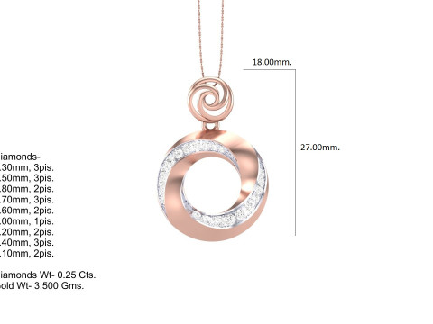 3D Printable Cad jewelry design of Lady diamond Pendant 3D मॉडल