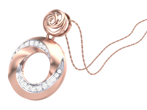 3D Printable Cad jewelry design of Lady diamond Pendant 3D मॉडल