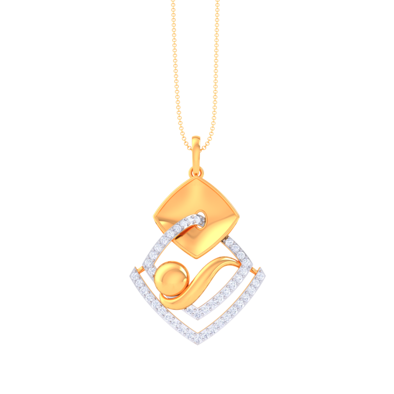 3D Printable Cad jewelry design of Lady diamond Pendant 3D 模型 .c4d .max .obj .3ds .fbx .stl .blend